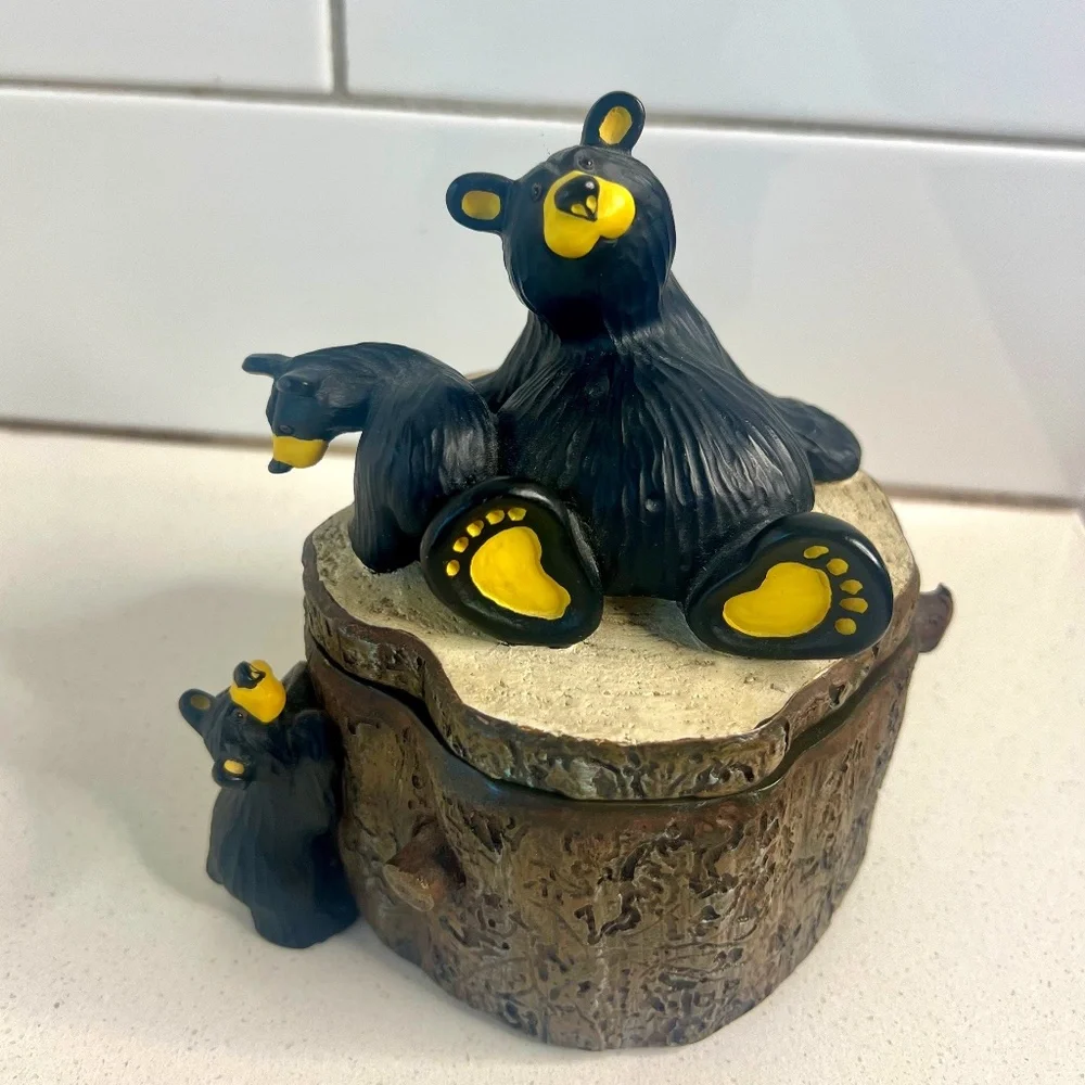 BearFoots Three Bears Box by Jeff Fleming Big Sky Carvers - Picture 1 of 10